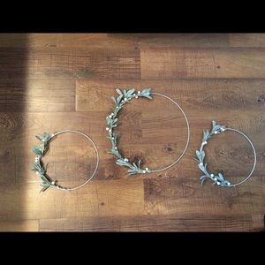 Floral & Pearl Hoop Wreath Trio